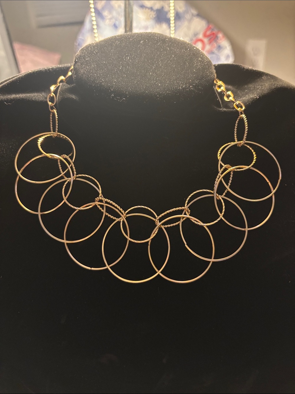 paparazzi Gold-Tone Interlocking Circle Statement Necklace